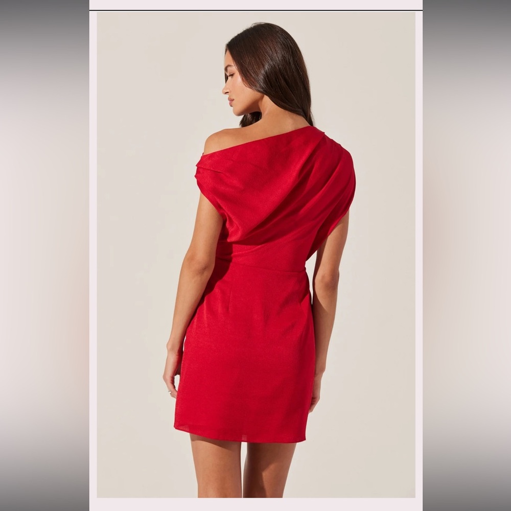 ASTR THE LABEL Red Draped Dress - Picture 3 of 6